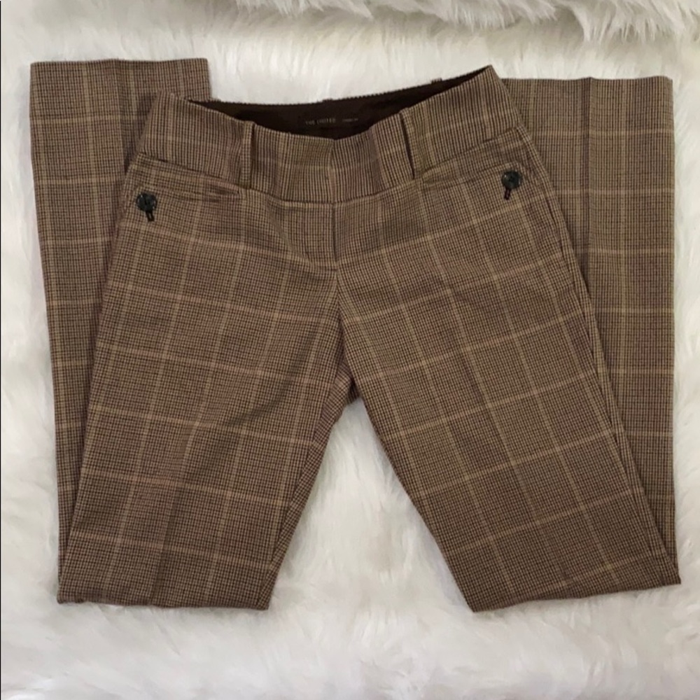 Brown and Tan Plaid Slacks